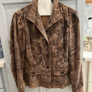 Eddie Bauer Floral Corduroy Jacket - Brown